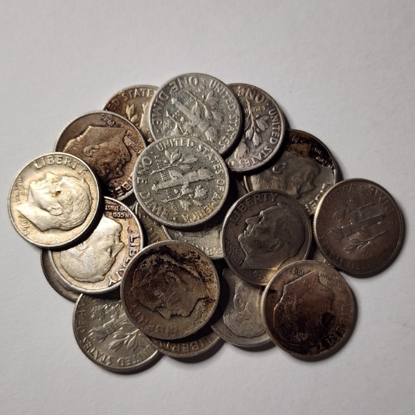 $2.00 Face Value in Assorted 90% Silver United States Dimes 