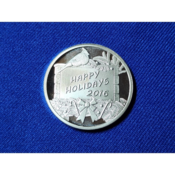 2016 Happy Holidays Silver Round - 1 Troy oz .999 Fine Silver 