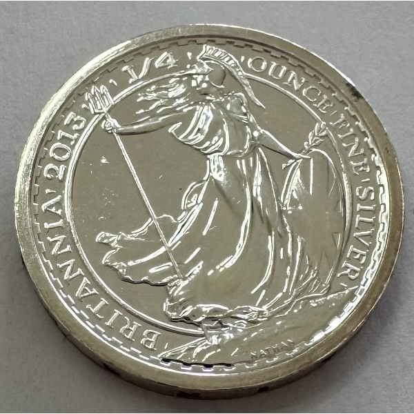 2013 1/4 Oz .999 Fine Silver Britannia Coin - Queen Elizabeth- Incredible Condition!