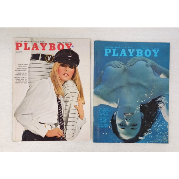 Two Vintage Playboy Magazines ~ April 1967 & July 1970 Editions