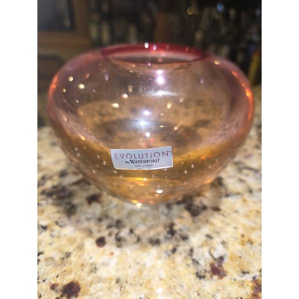 Stunning Evolution By Waterfront Small Pink And Amber Vase With Glass Cocktail Stirs 