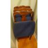 Image 2 : Set Of 4 Wood Upholstered Folding Chairs & Matching Folding Card Table - Like New