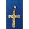 Image 3 : 10K Gold Nugget Cross Pendant - Weight: 5.2g