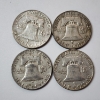 Image 2 : Four 1954-D United States 90% Silver Franklin Half Dollars - FV: $2.00