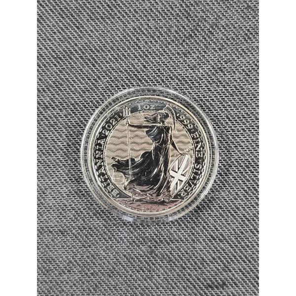 2021 1 Oz 999 Fine Silver Britannia in Capsule