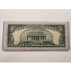 Image 2 : 1953-A United States Lincoln $5.00 Blue Seal Silver Certificate Bill - Great Note In Holder