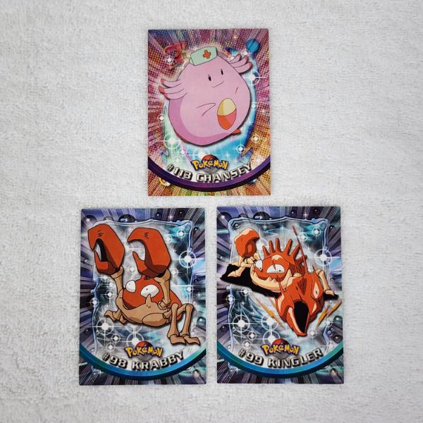 Three Assorted Vintage TOPPS Pokemon Trading Cards 