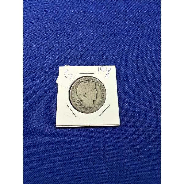 1912- S Barber 90% Silver Half Dollar
