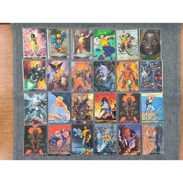 24 Assorted Marvel Trading Cards in Near Mint Condition - Many Early 1990's & Two 2023!