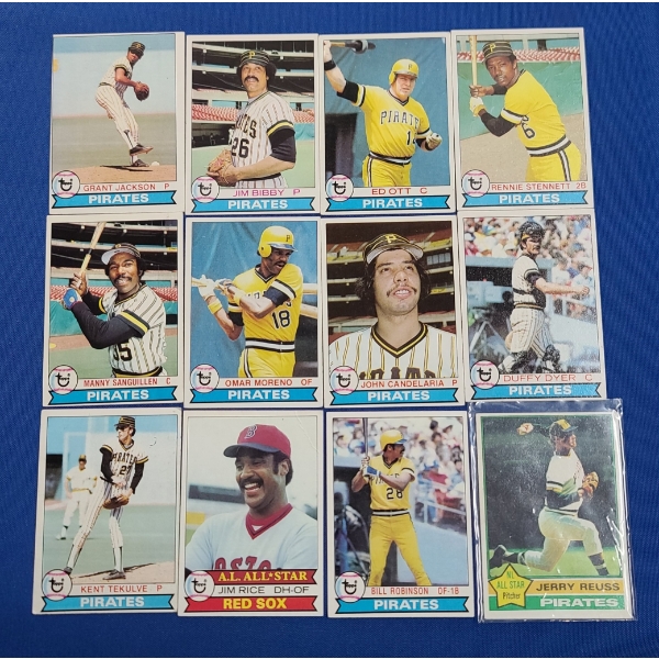 (12) Assorted 1976 Topps Pirates/Red Sox Baseball Cards