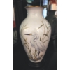 Image 2 : 11 1/2"  Porcelain Egret In Marsh Vase - Design Continues Completely Around - Both Sides Perfect