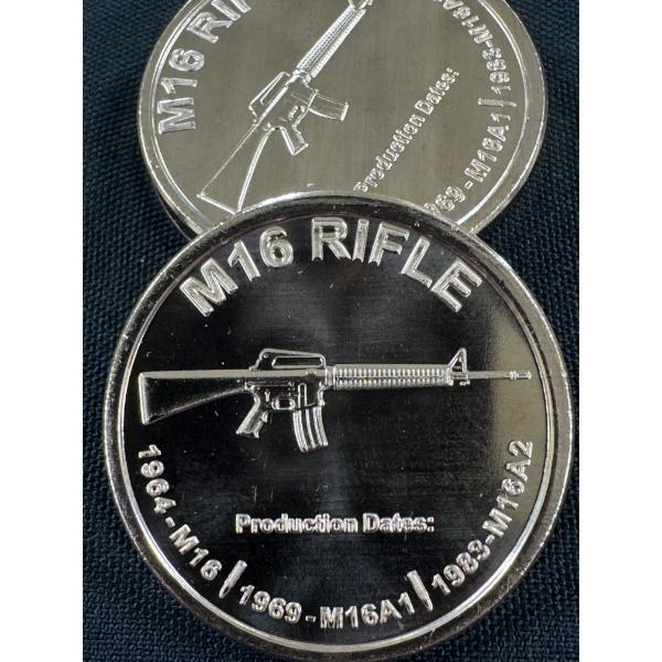 M-16 Military Rifle .999 Fine Copper Troy Ounce Coin - Mint Condition - Exceptional Coin