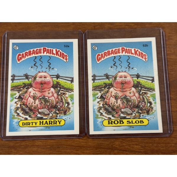 1985 Garbage Pail Kids - Dirty Harry & Rob Slot Cards - 52A & 52B - Mint Condition