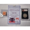 Image 1 : 1934 German 90% Silver 5 Reichsmark Coin in Slab Protector With German Nazi Stamp & Added Info Card