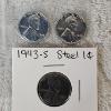 Image 1 : Collection Of Three United States Lincoln Steel 1¢ Pennies - FV: $.03