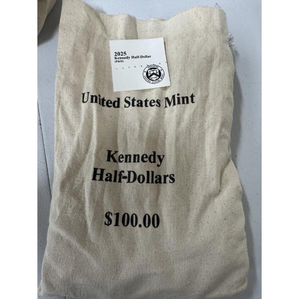 2025 P & D Uncirculated Kennedy Half Dollars - Face Value $100 - Pristine Condition