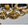 Image 5 : Vintage Hamilton Mantle Clock & Lot Brass Candle Holders, Snuffer, Bookends