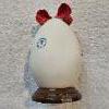 Image 3 : Vintage Capodimonte Porcelain Sculpture features Two Doves in a White Egg Adorned with Red Roses