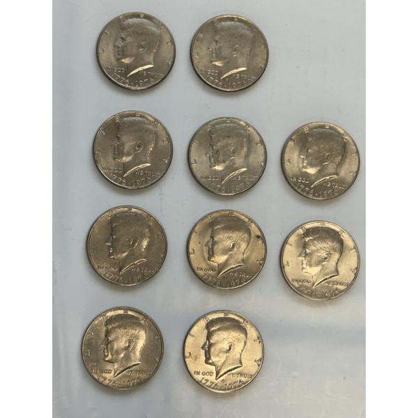 Lot Of 10 Bicentennial 1776-1976 Half Dollars - Mint Condition