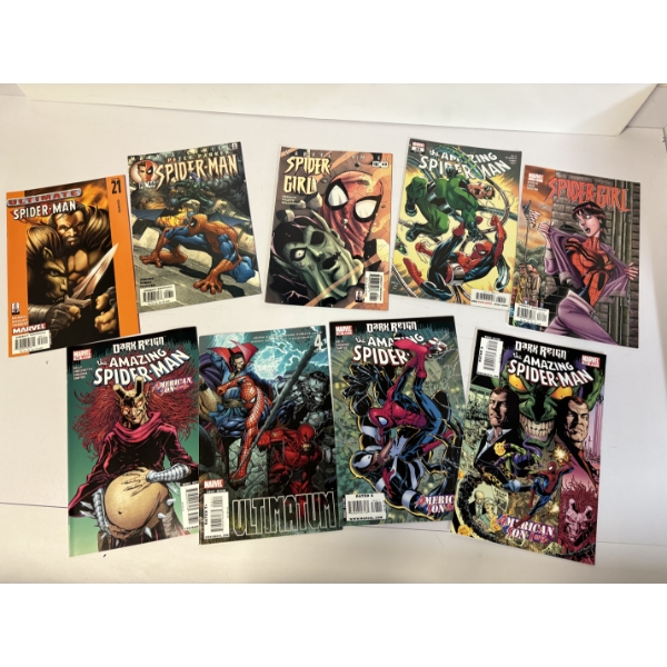 Spider-Man Comic Books - 9 Comics - The Amazing Spider-Man - Dark Reign - Peter Parker