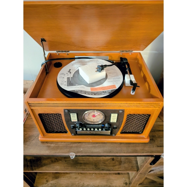 New Tape, Radio, CD, & Record Player All In One Combo Player