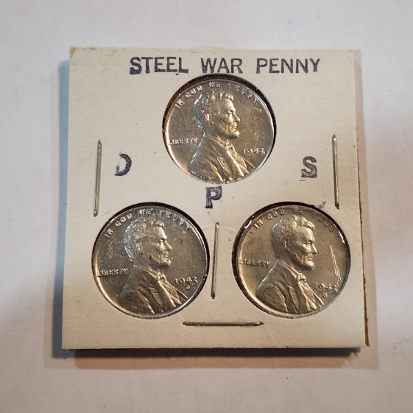 Three United States Steel War Pennies 1943 D/P/S Mints