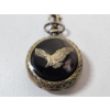 Image 2 : Vintage-Style Benrus Pocket Watch with Bronze-Tone Eagle Emblem 