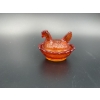 Image 2 : Degenhart Glass Hen on Nest - Orangish/Red color - ~2 inches 