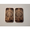 Image 2 : (2) 1 AVDP ounce .999 Fine Copper Bars ft. Buffalo Design - 2 oz Total