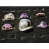 Image 7 : Gorgeous Sterling Silver Rings Ft. Purple Star Ruby & Other Purple Stones - Total Weight: 23 Grams