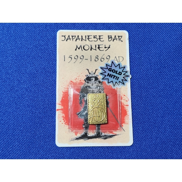 Japanese Bar Money Rectangular Shu Coin 1599-1869 "Gold Hit!" In Sealed Package