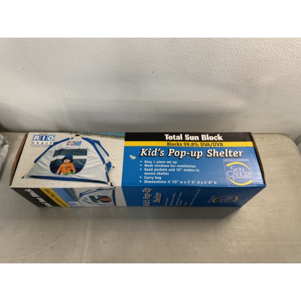 Brand New In The Box Kid's Pop-Up Shelter Tent - Blocks 99.8 % UVA/UVB 