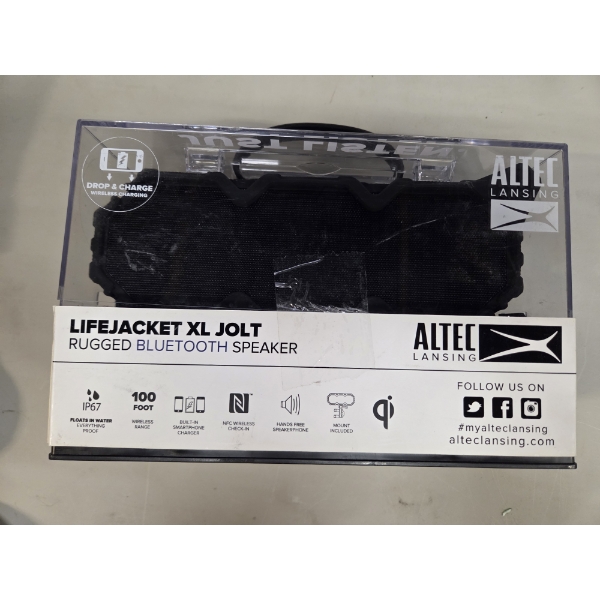 New! Floating, Waterproof Rugged Altec Lansing Lifejacket XL Jolt Bluetooth Speaker 