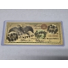 Image 1 : Pure 24k .999 Gold Foil United States 1863 "$100 FLYING EAGLE" Large Note In Pure Gold 