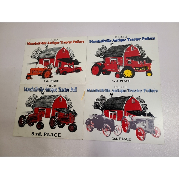 Old Metal Advertising Signs - Marshallville Antique Tractor Pulls - 1999 - 2002 - 2003 - 2004 - 6x8