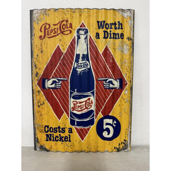 Pepsi - Cola Metal Advertising Sign - 11" X 16" - Mint Condition - Officially Licensed