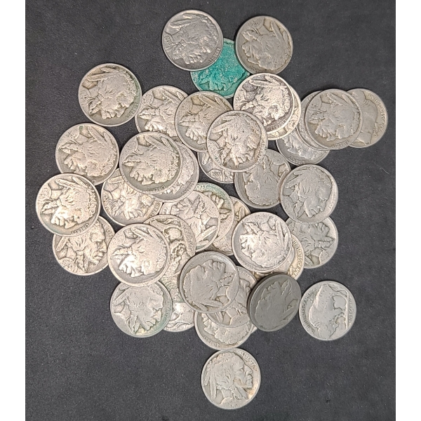 Assorted Years Buffalo Nickels - Face Value: $2.00