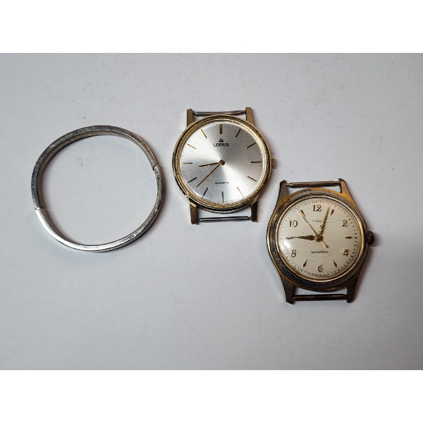 Lorus Quartz Watch, Timex Watch, & Silver-Tone Small Bangle