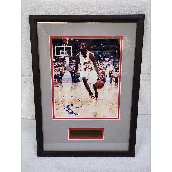 Hand Signed Ohio State Basketball Michael Redd Autographed Photo in Framed Display