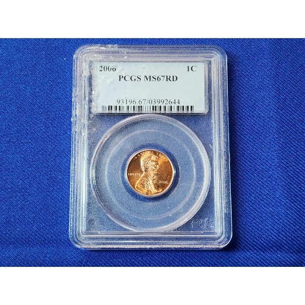 Red Rarity 2006 Lincoln Memorial Cent Graded MS 67 RD by PCGS