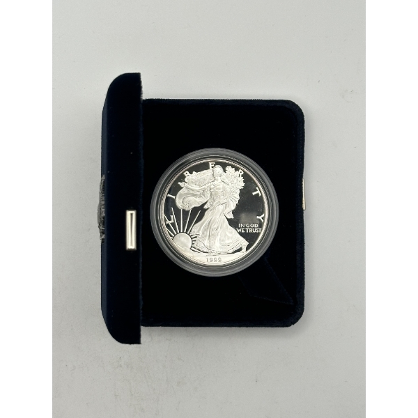 1999 Proof American Silver Eagle with U.S. Mint Box & COA