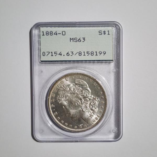 OLDER PCGS MS63 GRADED 1884-O Morgan 90% Silver Dollar ~ New Orleans Minted Silver Dollar!