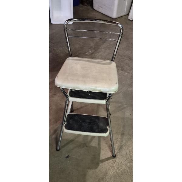 PICKUP IN CANTON -  VINTAGE METAL STOOL / CHAIR AS SHOWN - EXC CONDITION