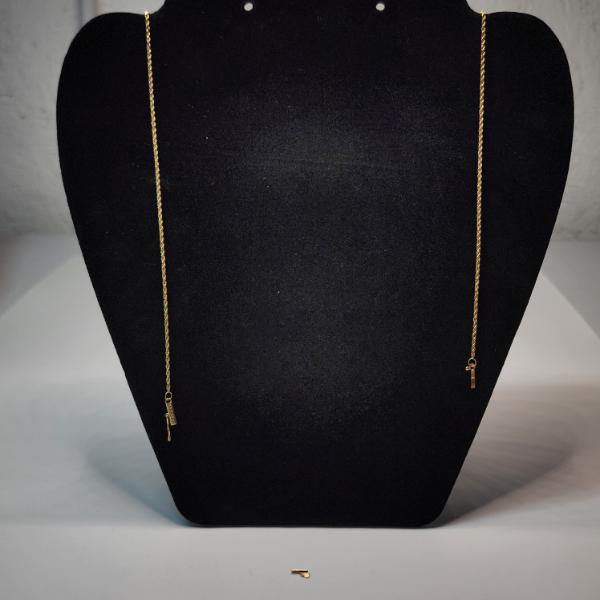 14K Yellow Gold Twist Chain Necklace, Broken Clasp, 24" - Total Weight: 4.6g