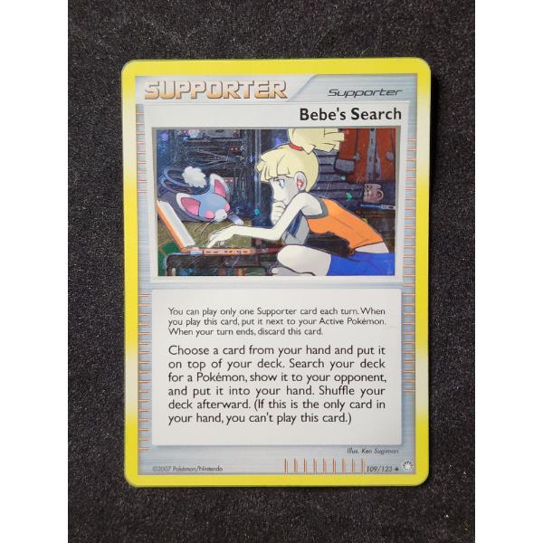 Holo Bebe's Search 109/123 Supporter Vintage 2007 Pokemon Trading Card 