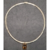 Image 2 : 14K Gold Necklace With Large Brown Stone - Weight: 31g