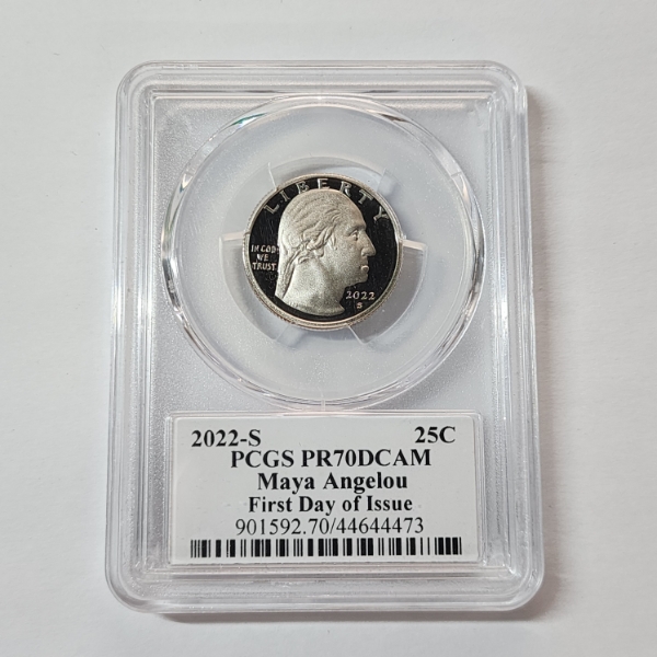 PCGS PR70DCAM 2022-S Maya Angelou FDOI Quarter 