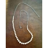 Image 4 : 18 Inch Sterling Silver & Superb Graduated Pearl Necklace - Rare Silver White Color  Must See!
