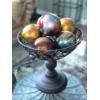 Image 2 : PICKUP IN NORTHFIELD - Centerpiece Metal Decor Compote As shown With 7 Iridescent Orbs - See Pics