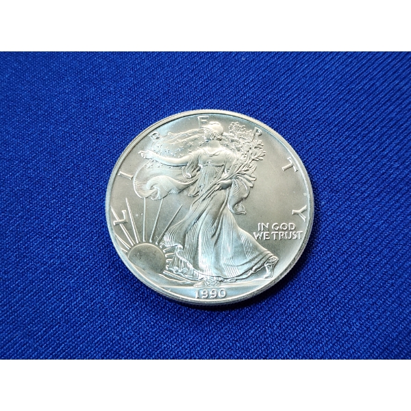 1990 $1 Silver American Eagle 1oz Fine Silver